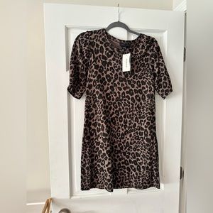 Sanctuary leopard crewneck T-shirt dress Sz XS